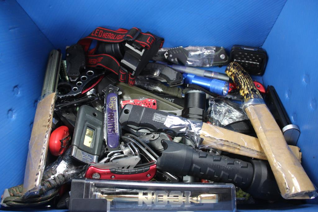 Mixed Flaslights, Knifes And More