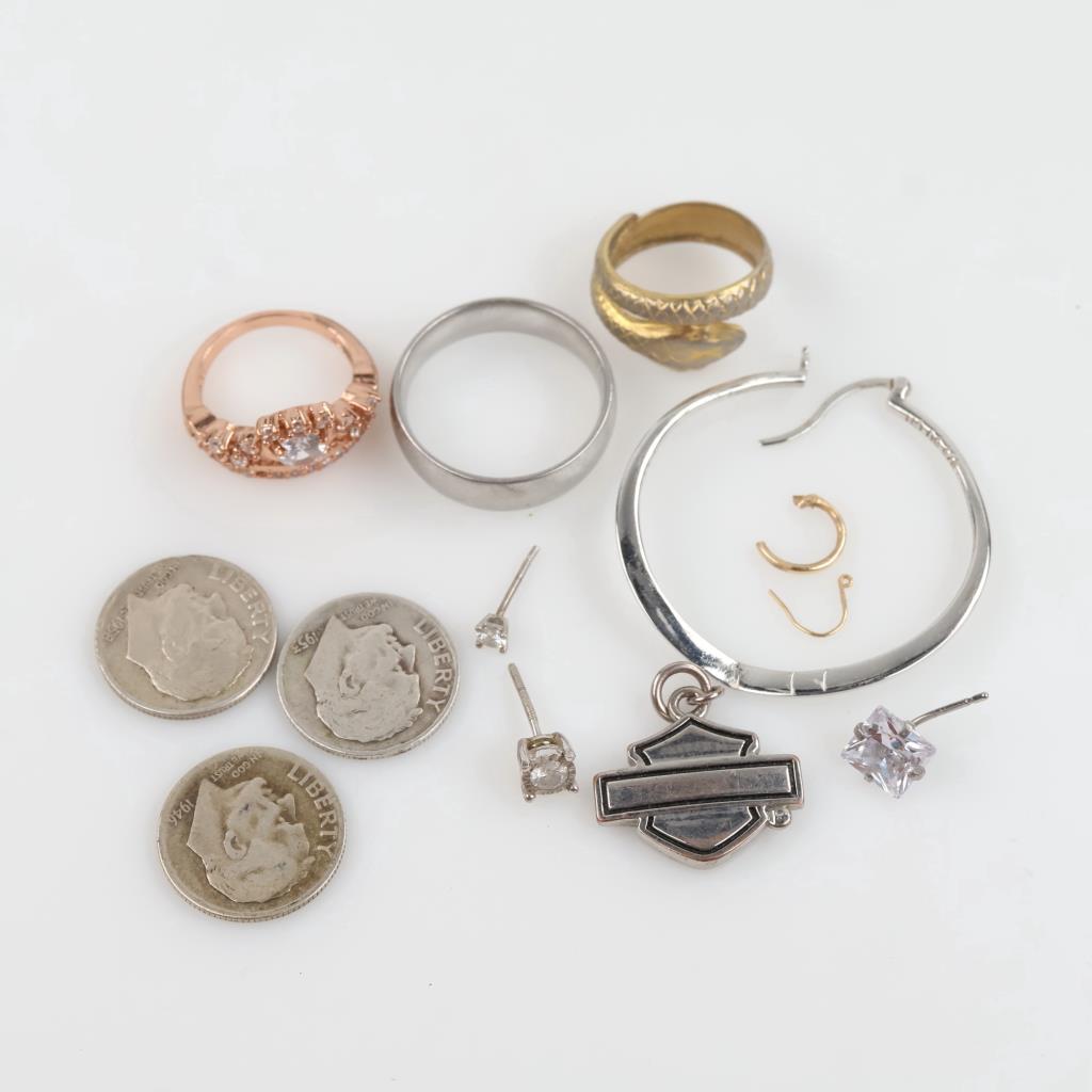 Mixed Jewelry And Silver Coins, 9+ Pieces