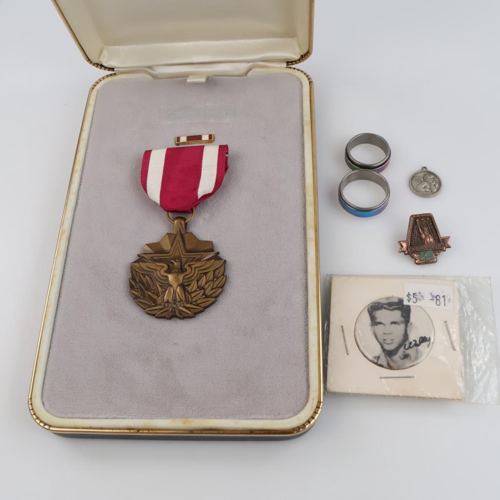 Mixed Jewelry And US Medal, 5+ Pieces