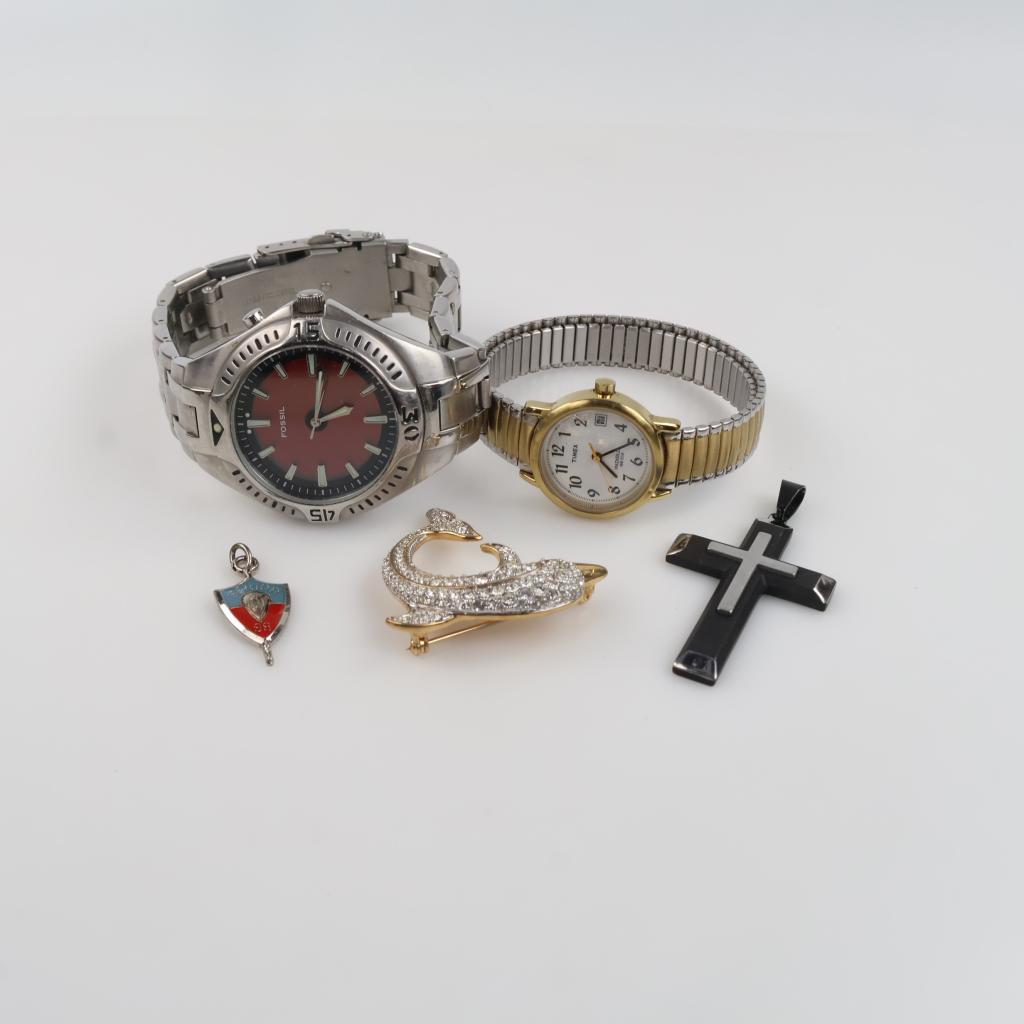 Mixed Jewelry And Watches, 5 Pieces