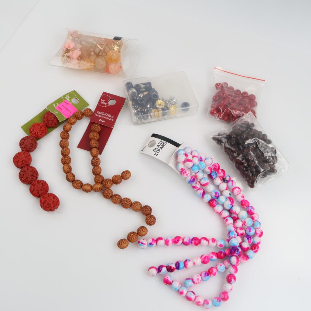 Mixed Jewelry Beads, 7+ Pieces