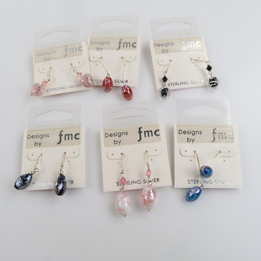Mixed Jewelry Earrings, 6 Sets ( Silver Wire)
