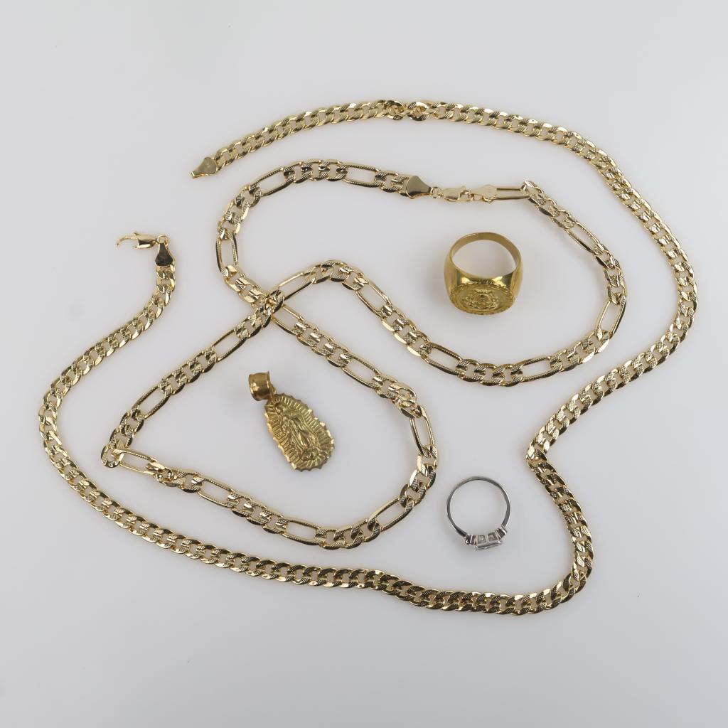 Mixed Jewelry Includes Silver, 5 Pieces