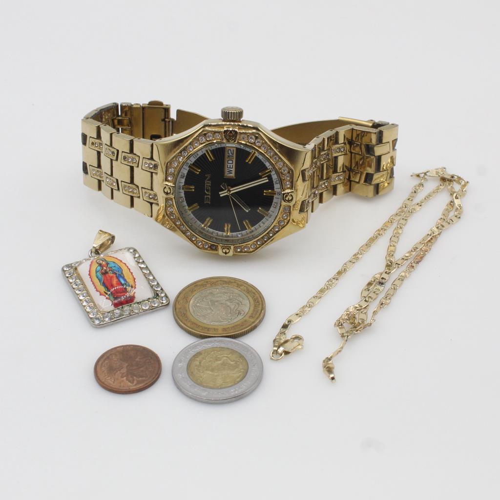 Mixed Jewelry  Watch And Foreign Currency, 4+ Pieces