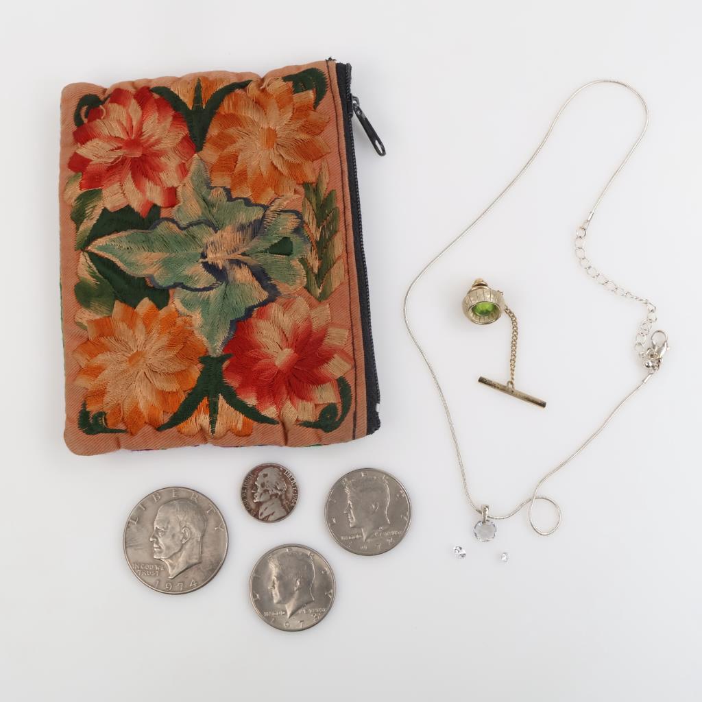 Mixed Jewelry With US Coins, 6+ Pieces