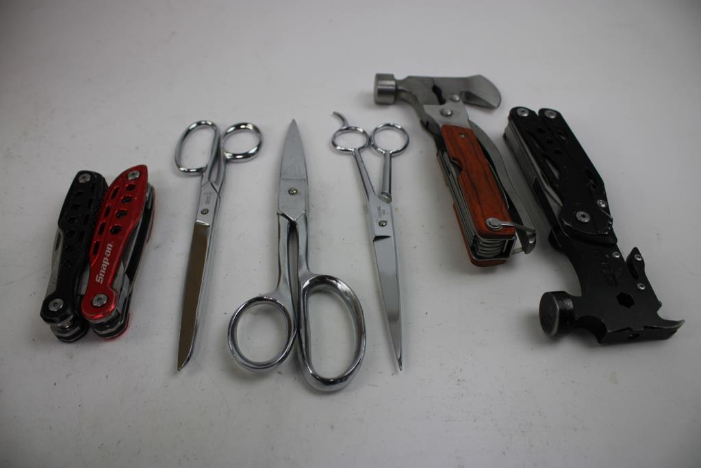 Mixed Multi-Tools And Scissors Bulk Lot, 20 Pieces