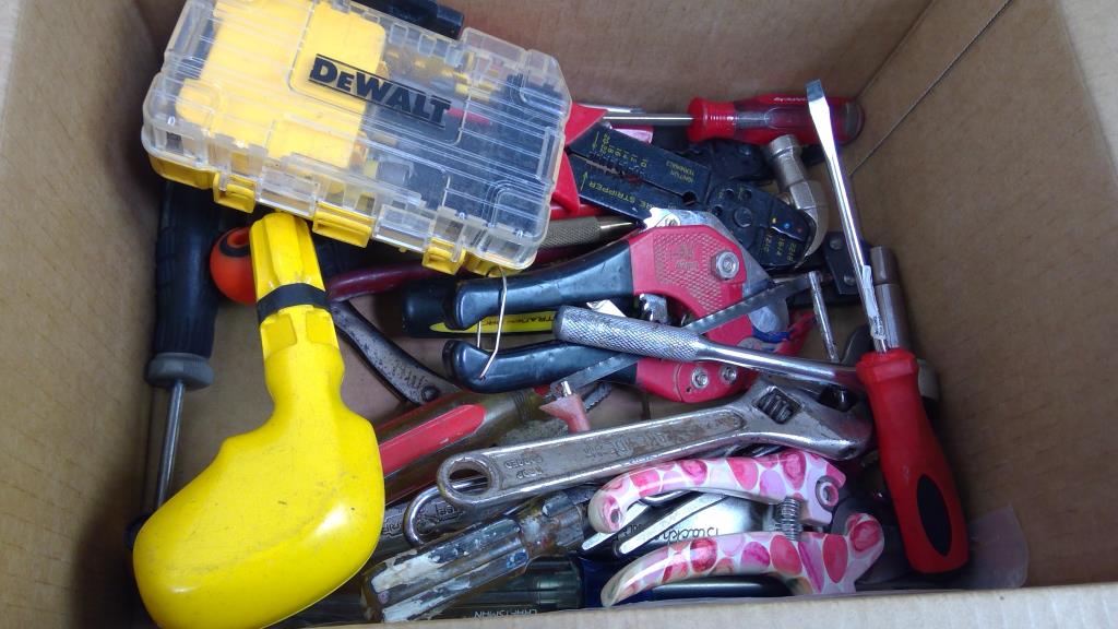 Mixed Tool Lot - Dewalt Drill Bits, Pliers, Screwdrivers, And More