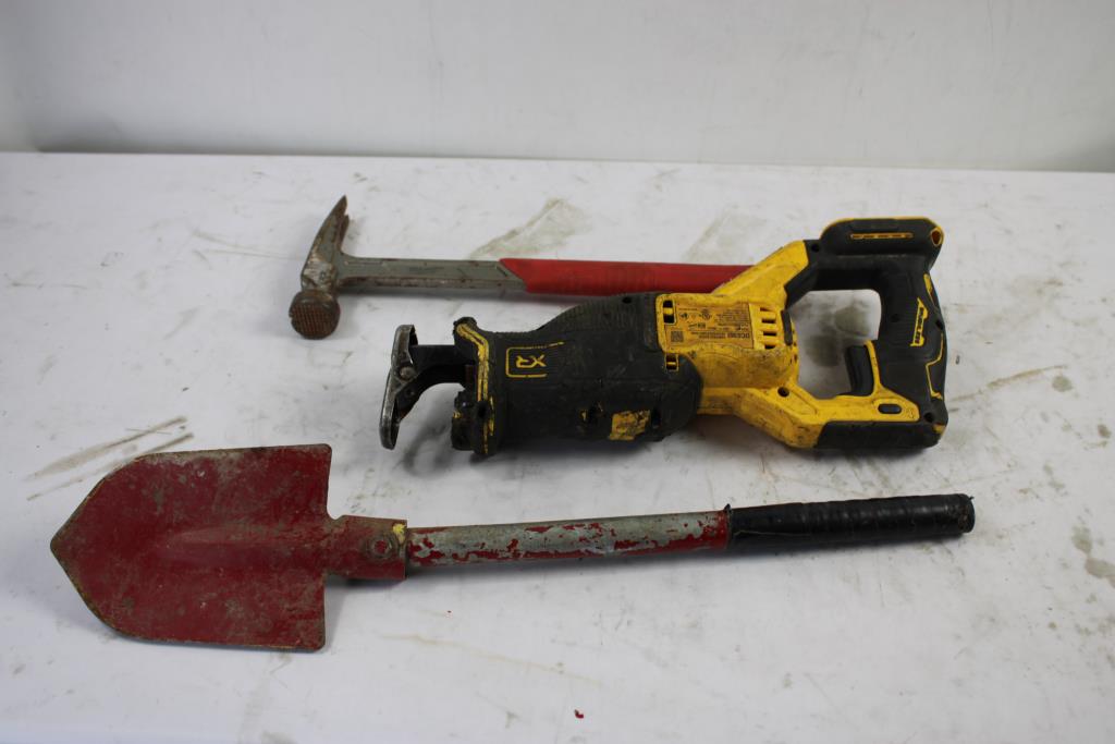 Mixed Tool Lot - Dewalt Saw, 24" Bolt Cutters, And More In Dewalt Rolling Tool Bag