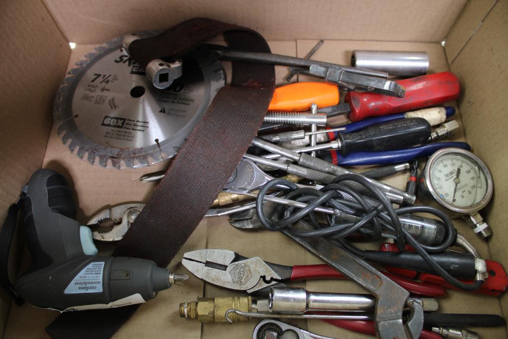 Mixed Tool Lot - Doyle Pliers, Cordless Screwdriver, And More