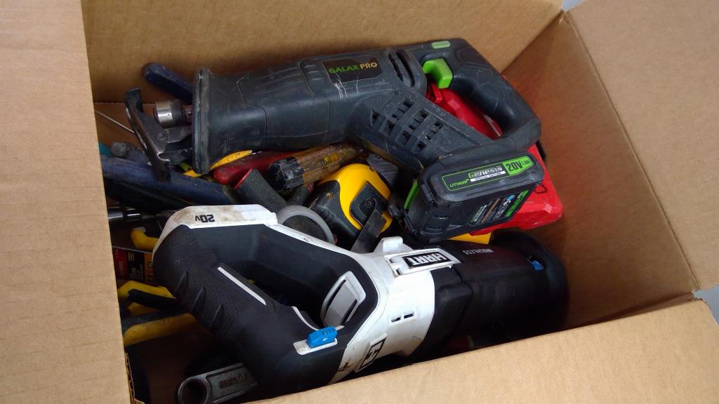 Mixed Tool Lot - GalaxPro, HART Reciprocating Saws, Drill Bits, Pliers, And More