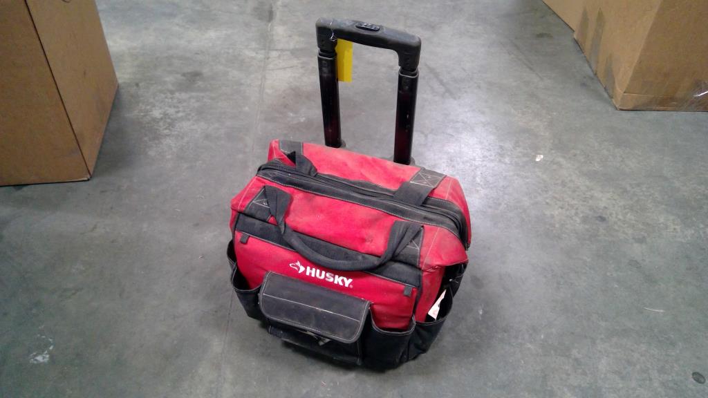 Mixed Tool Lot In Husky Rolling Tool Bag