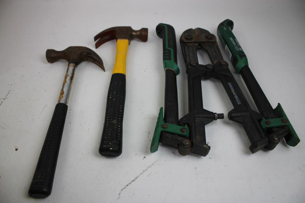 Mixed Tool Lot - MasterForce 24" Folding Cutter, Tie-Down Straps, And More