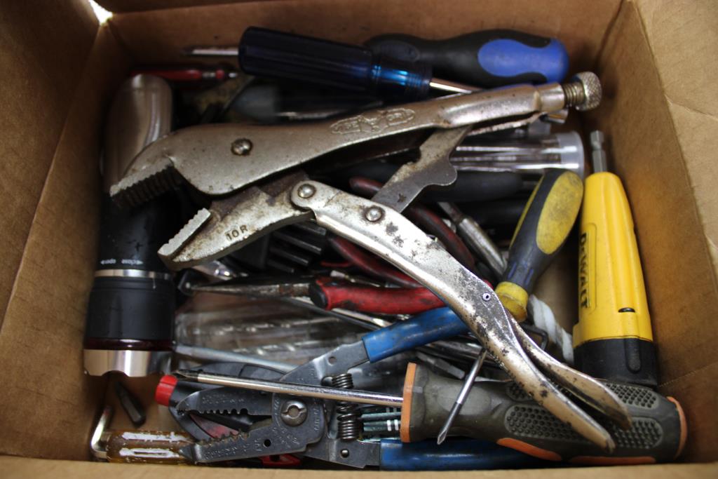 Mixed Tool Lot - Pliers, Flashlights, And More