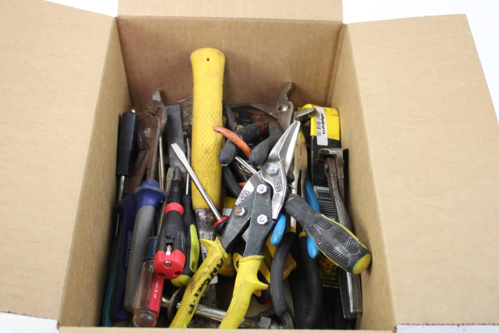 Mixed Tool Lot - Pliers, Wire Strippers, Hammer, And More