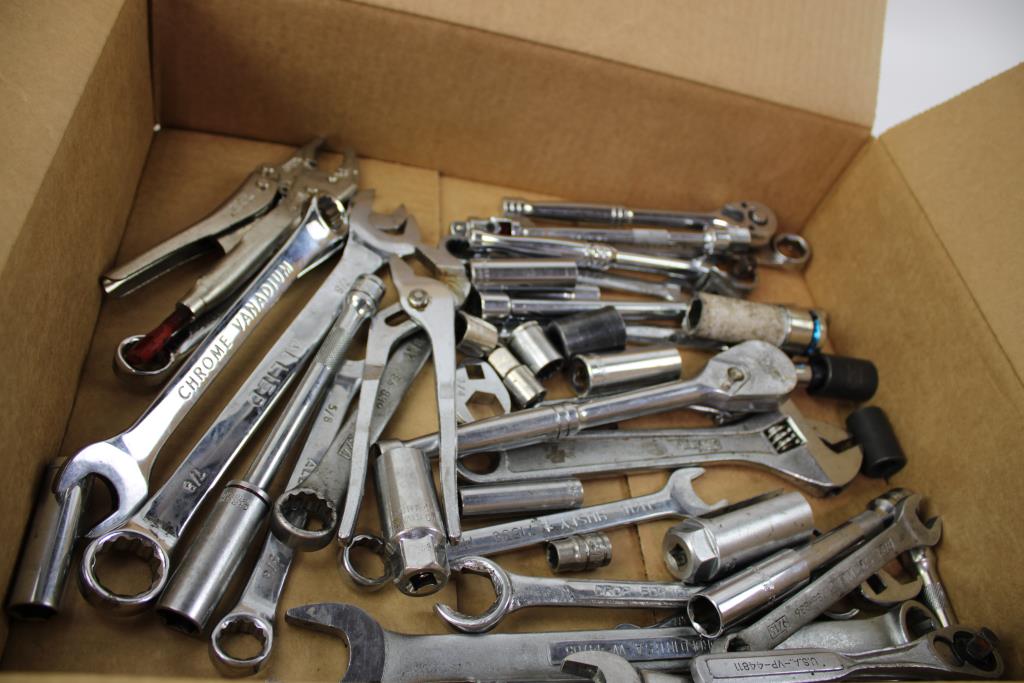 Mixed Tool Lot - Power Torque Socket Tools, Allied Cominbation Wrenches, And More