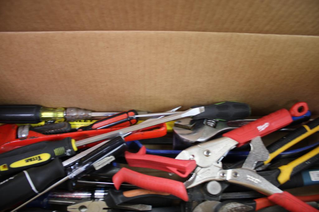 Mixed Tool Lot - Pry Bar, Pliers, And More