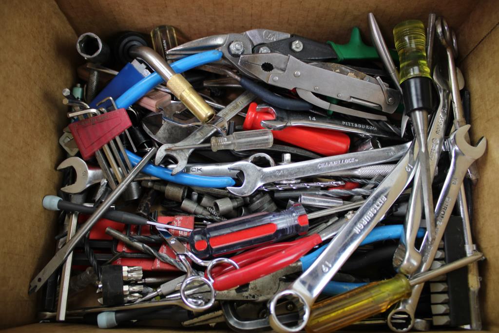 Mixed Tool Lot - Wire Stripper, Pliers, Combination Combination Wrenches, And More