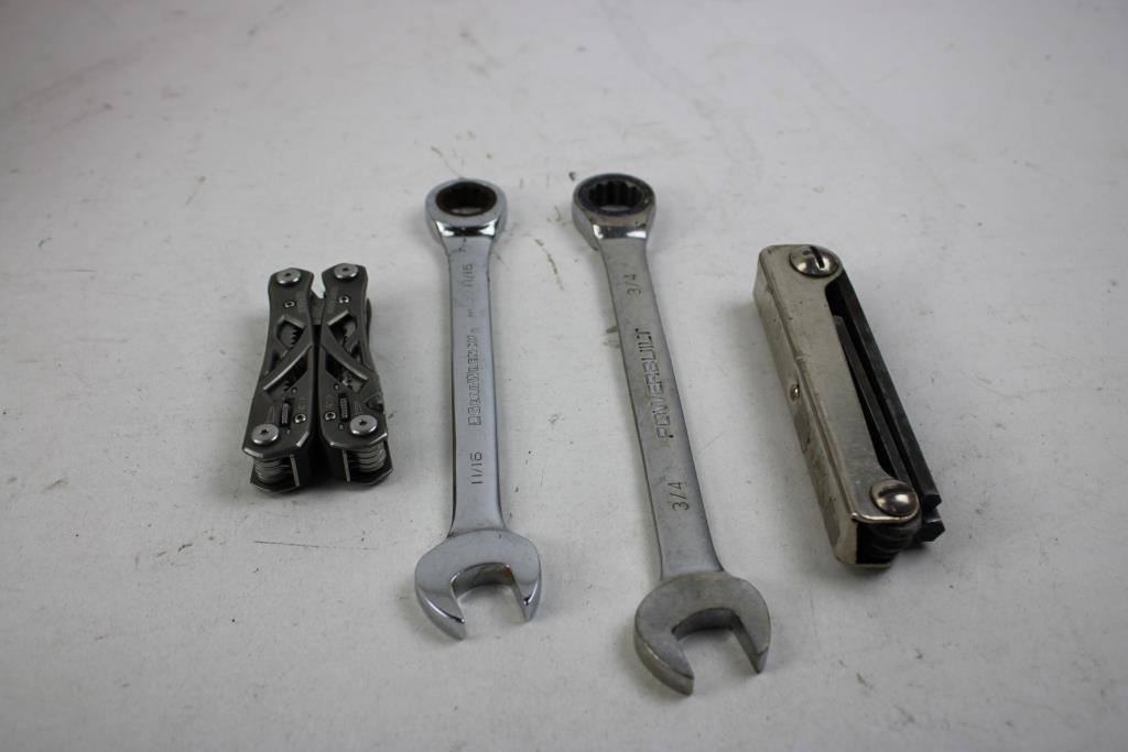 Mixed Tool Lot With Onn Speaker, And Gerber Multi-Tool, 9 Pieces