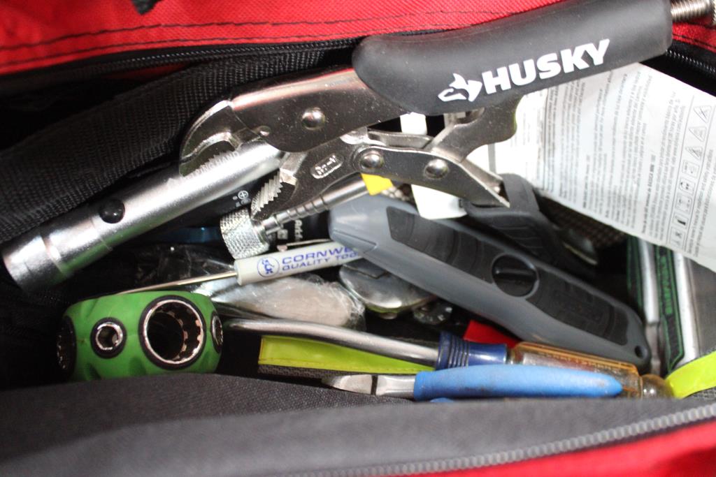 Mixed Tool Set - Stubby Socket Set, Husky Locking Pliers, And More