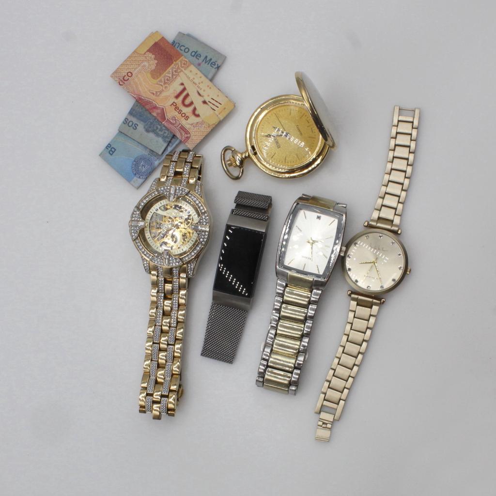 Mixed Watches And Mexican Pesos, 4+ Watches