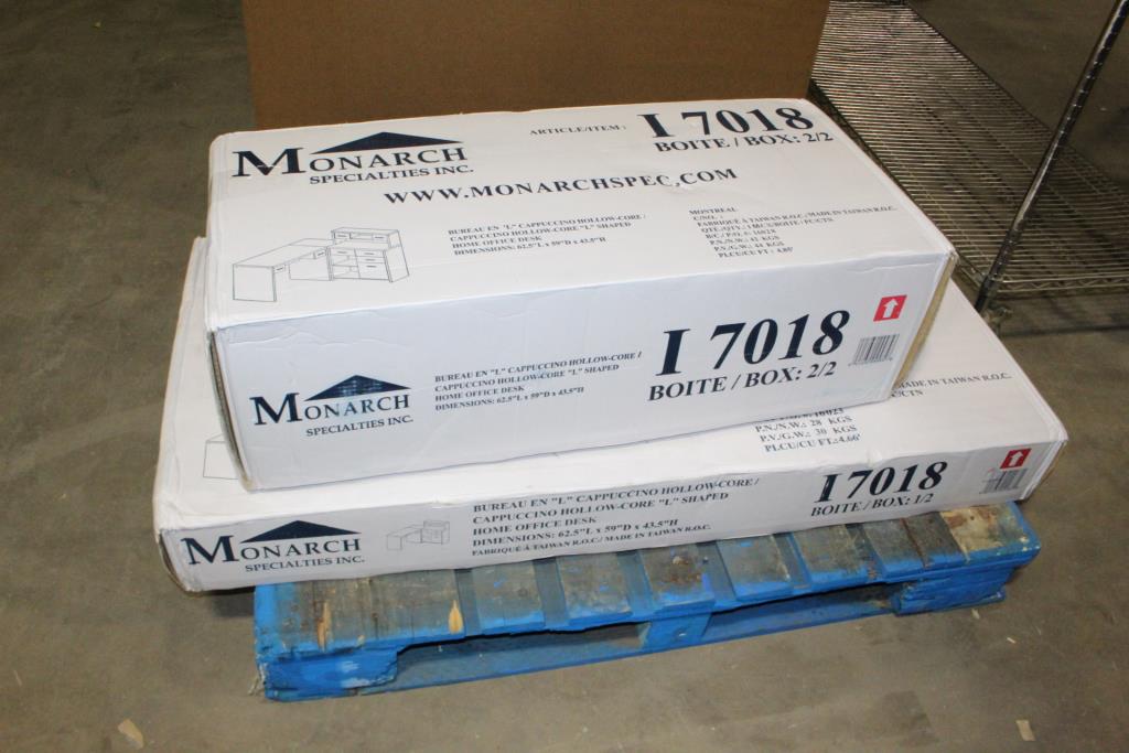 Monarch Supplies, Inc. Cappuccino HollowCore "L" Shape Home Office Desk Property Room