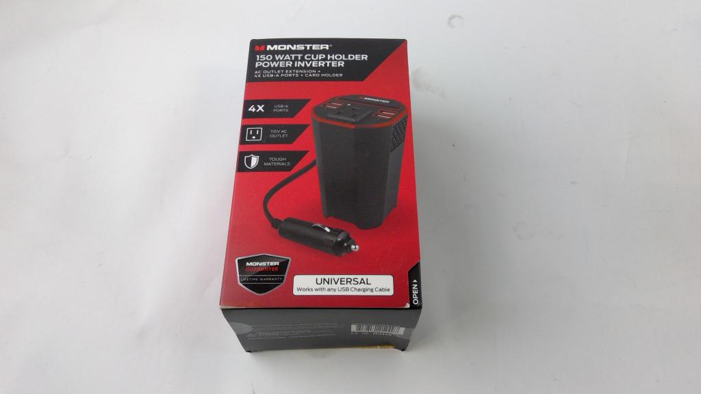 Monster 150 Watt Cup Holder Power Inverter