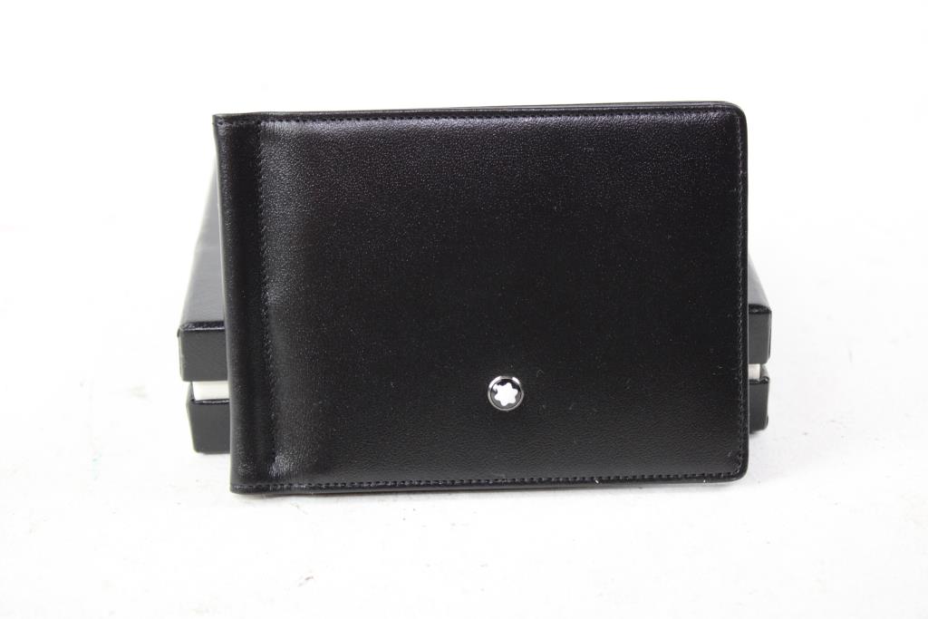MONTBLANC Wallet 6CC With Money Clip In Grain Leather