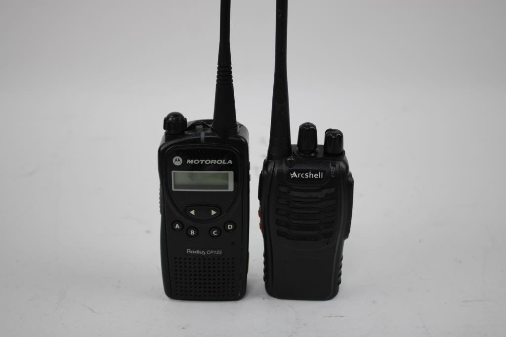 Motorola And Arcshell Walkie-Talkie Radios, Binoculars, Monoculars Lot, 5 Pieces