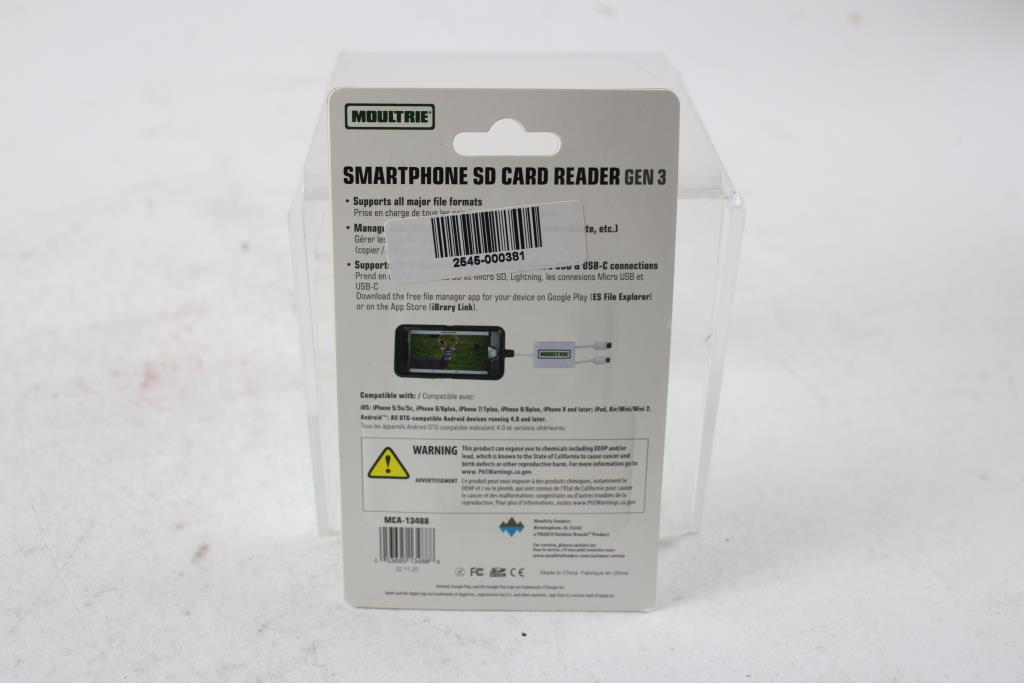 Moultrie Smartphone SD Card Reader, Gen 3, MCA13488 Property Room