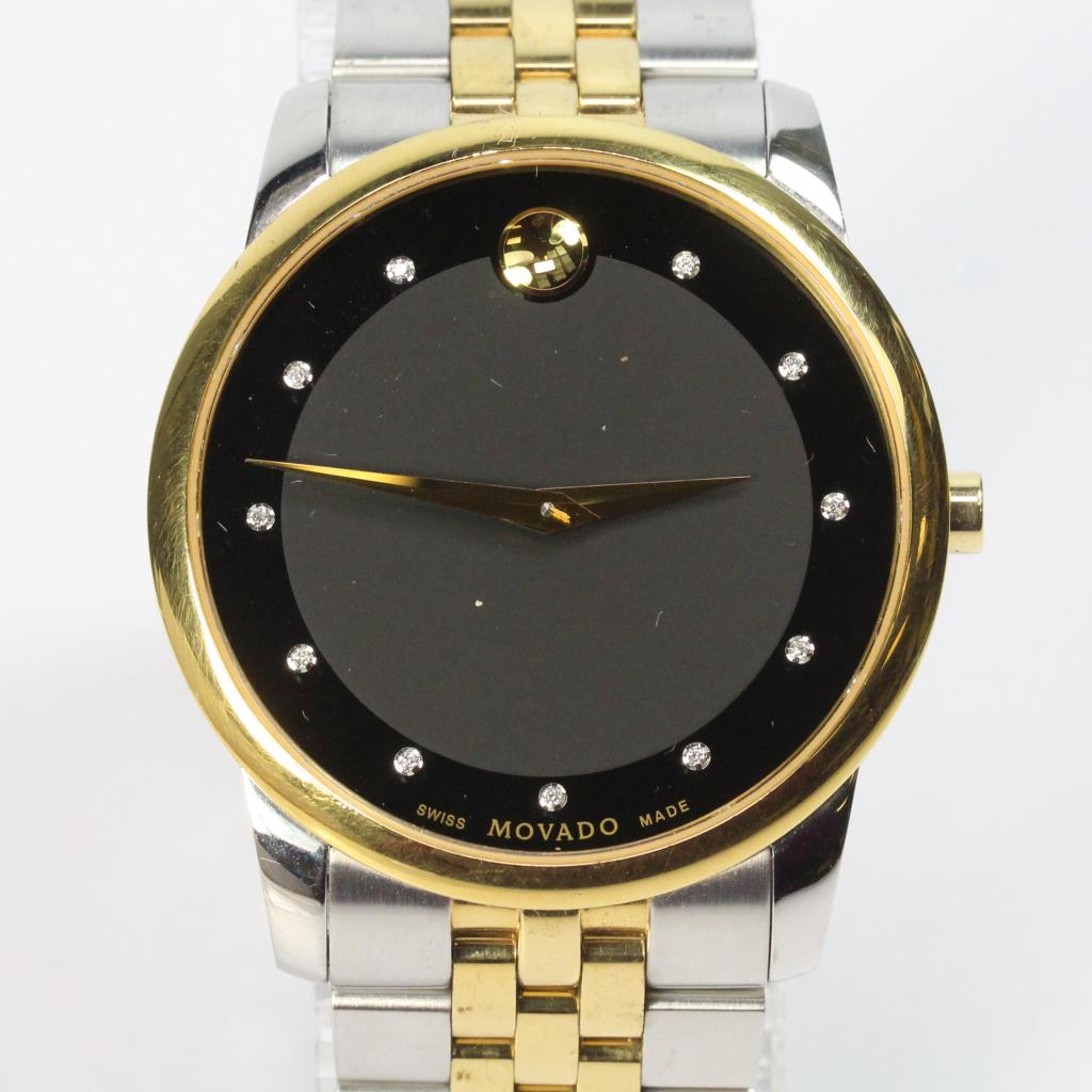 Movado Museum Classic Diamond Dial Two-Tone Stainless Steel Watch | Property Room