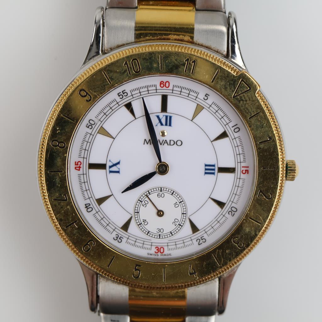 Movado White Porcelain Dial GP Watch