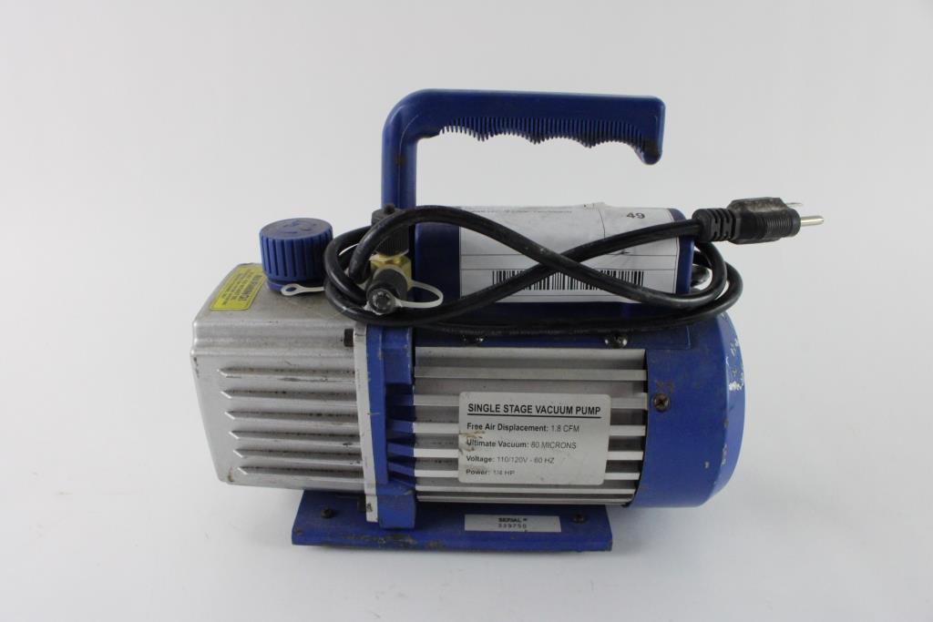 Napa Cold Power Single Stage Vacuum Pump Property Room