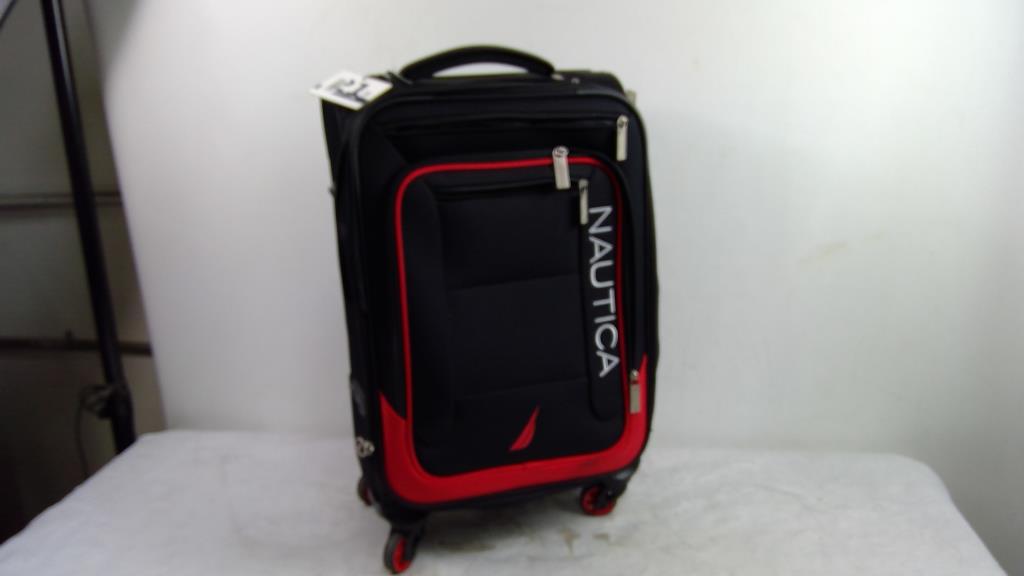 Nautica Black/Red Rolling Carry-On Luggage