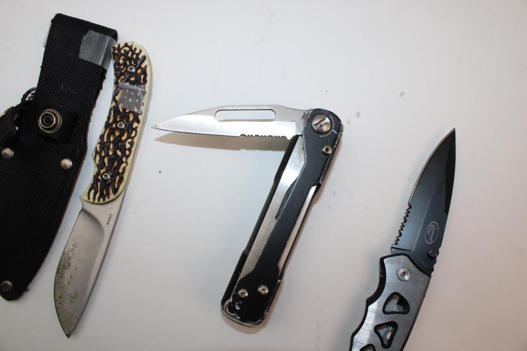 Nebo Pal+ Knife/power Bank/flashlight & More Assorted Knives; 3 Pieces