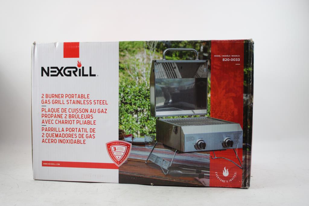 NexGrill 2 Burner Portable Gas Grill, Stainless Steel