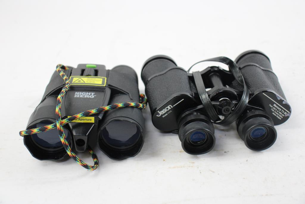 Night Hero, Brunton, And Jason Binoculars, 4 Pieces Property Room