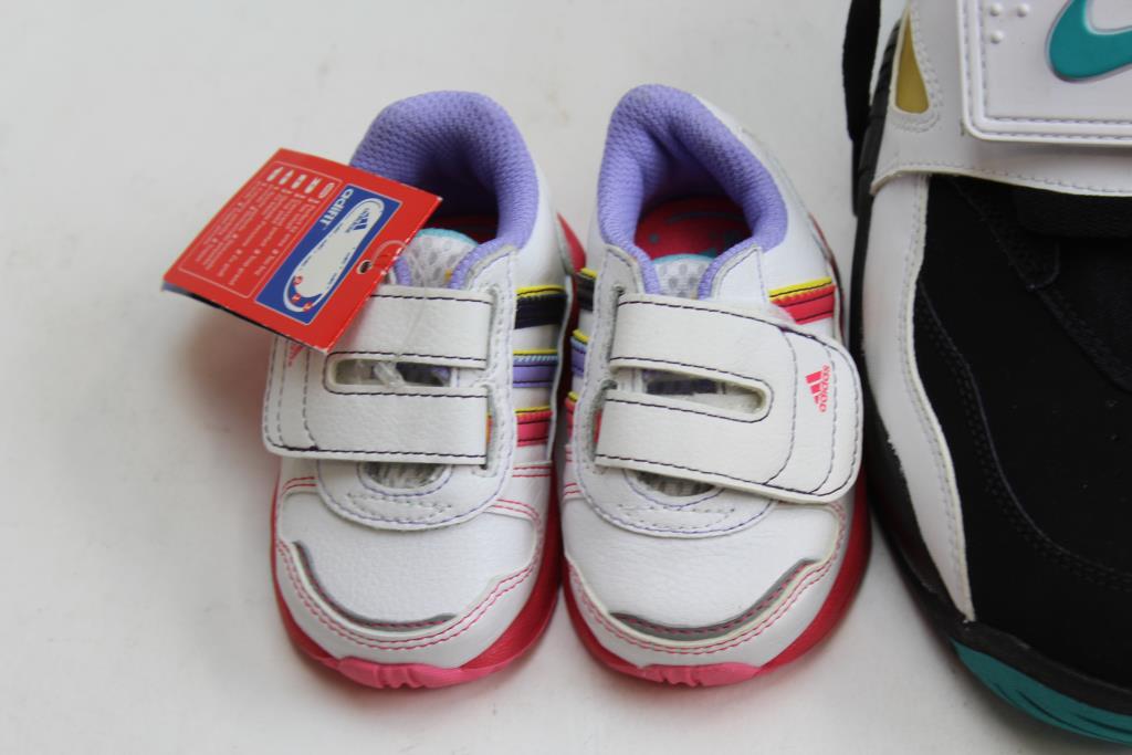 Nike Air & Adidas Shoes, Sizes 3K4K & 6.5Y; 3 Pieces Property Room
