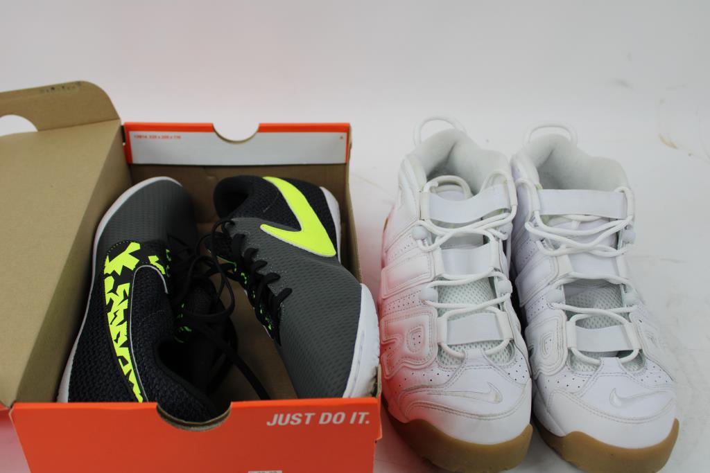 Nike Air More Uptempo Men's 8.5, Elastico Pro III IC Men's 10.5 Sneakers, 2 Pieces