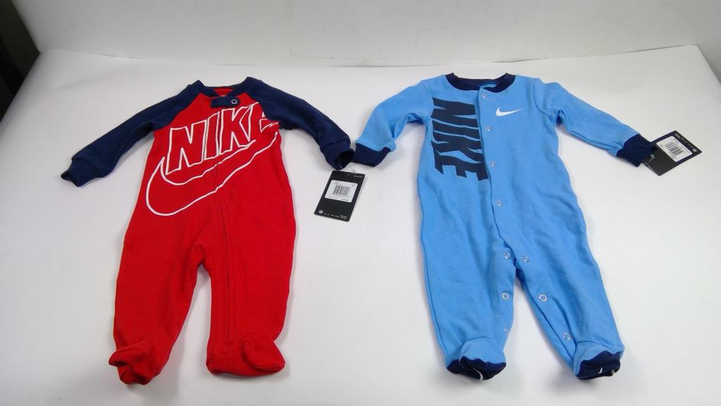 Nike Boys' Blue, Red Onesies, Size 6M, 2 Pieces