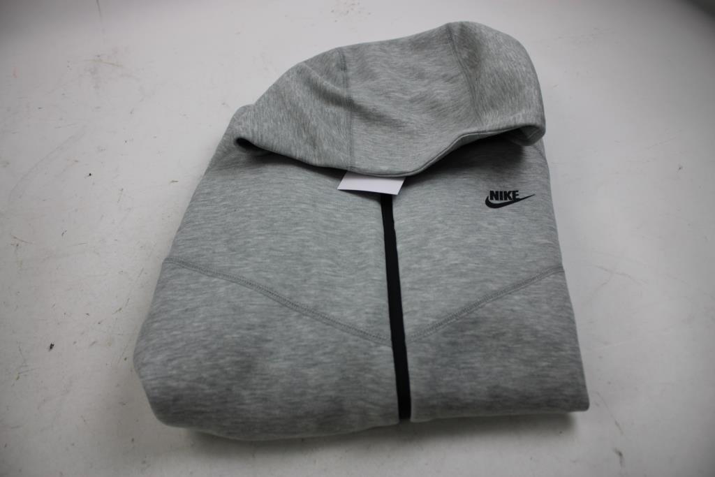 Nike Fleece Tech Windrunner Full-Zip Gray Hoodie, Large