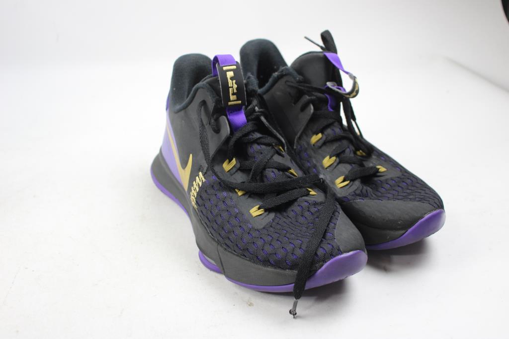 Nike LeBron Witness 5 Purple Gold Sneakers, Men's Size 10