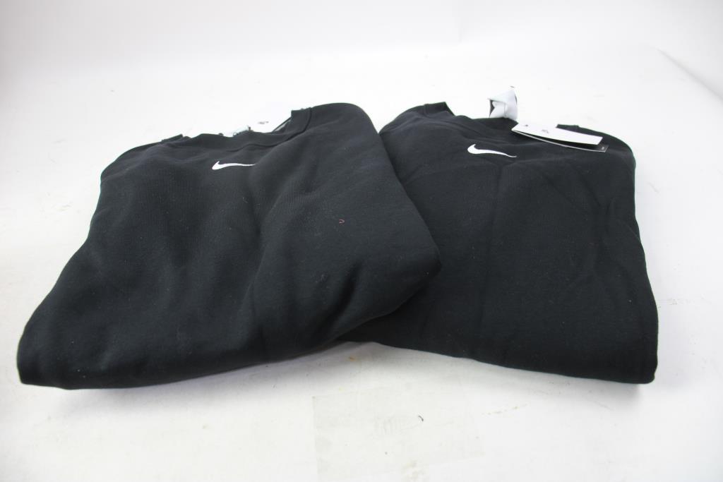 Nike Small Over-Oversized Crew-Neck Sweatshirts, Black, 2 Pieces