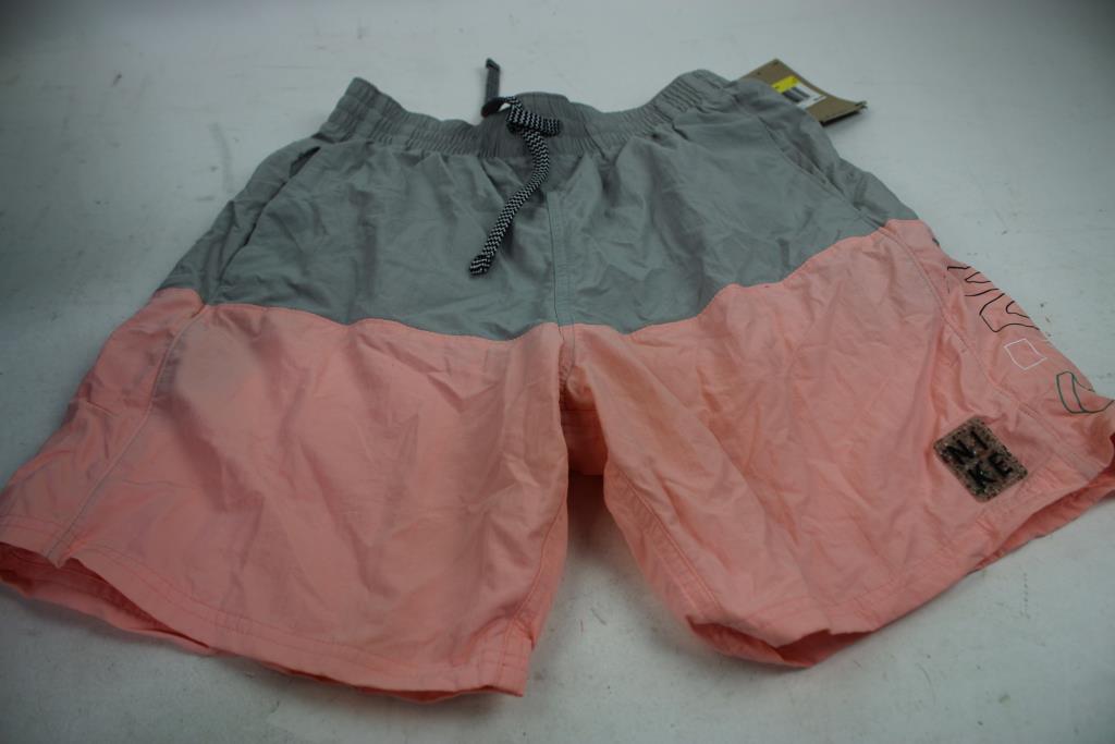 Nike Swim Trunks Pink/Gray Shorts, Size Small