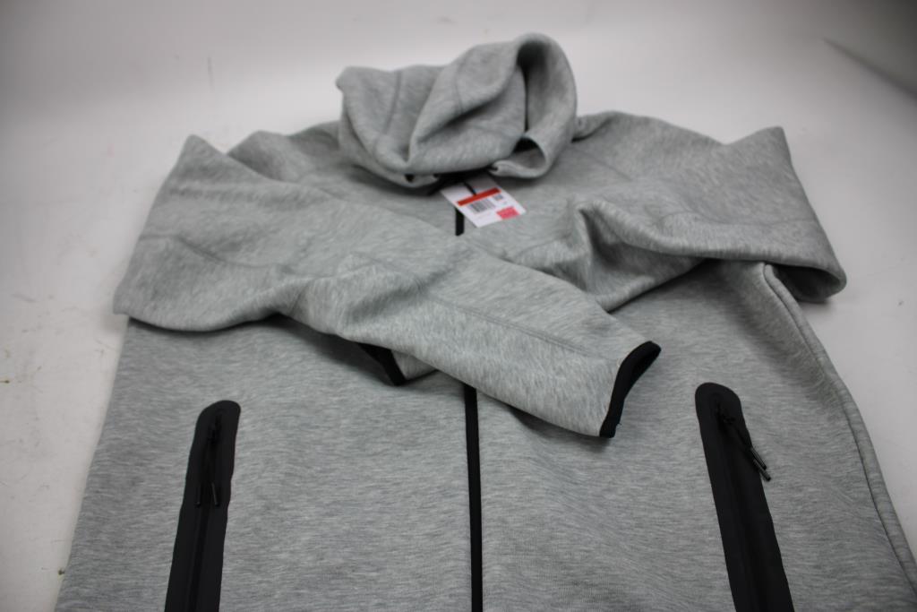 Nike Tech Fleece Full-Zip Hoodie, Grey, Large