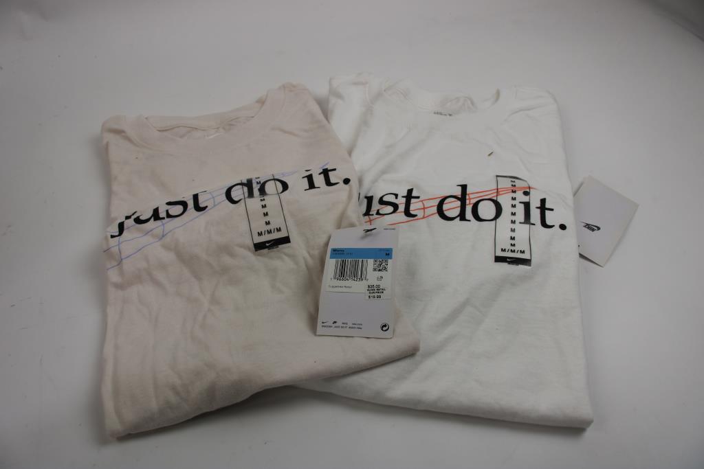 Nike White, Orange T-Shirts, Medium, 4 Pieces