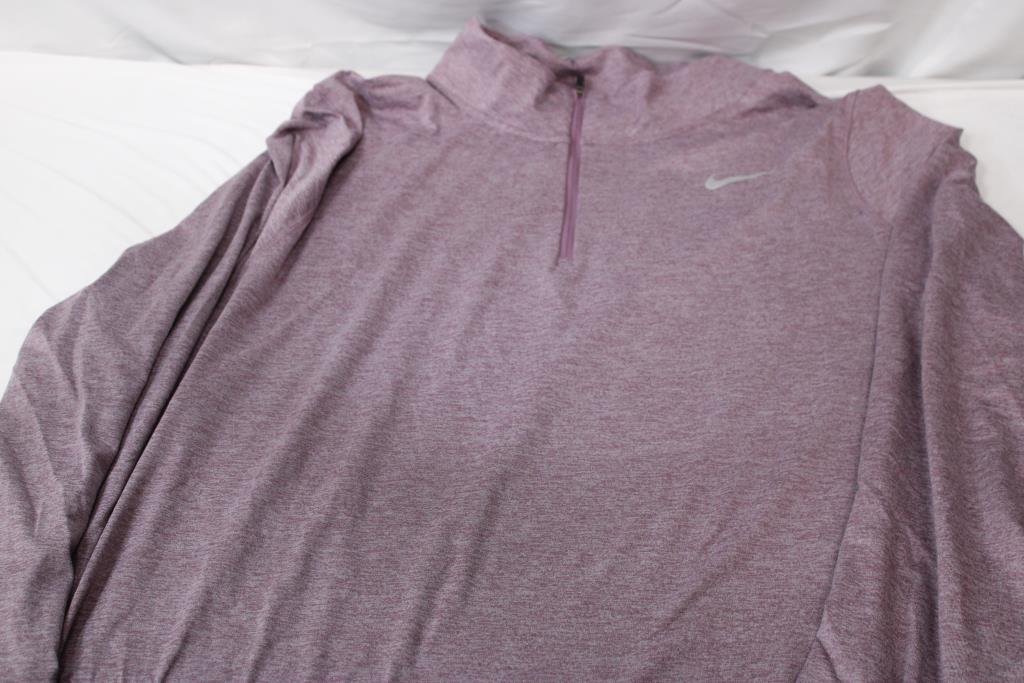 Nike Women's Element Quarter Zip Top & Nike Sport Club Tee In Pink XXL 2 Pieces