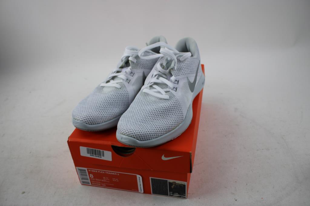 Nike Women's Flex Trainer 8 White Running Shoes, Size 8