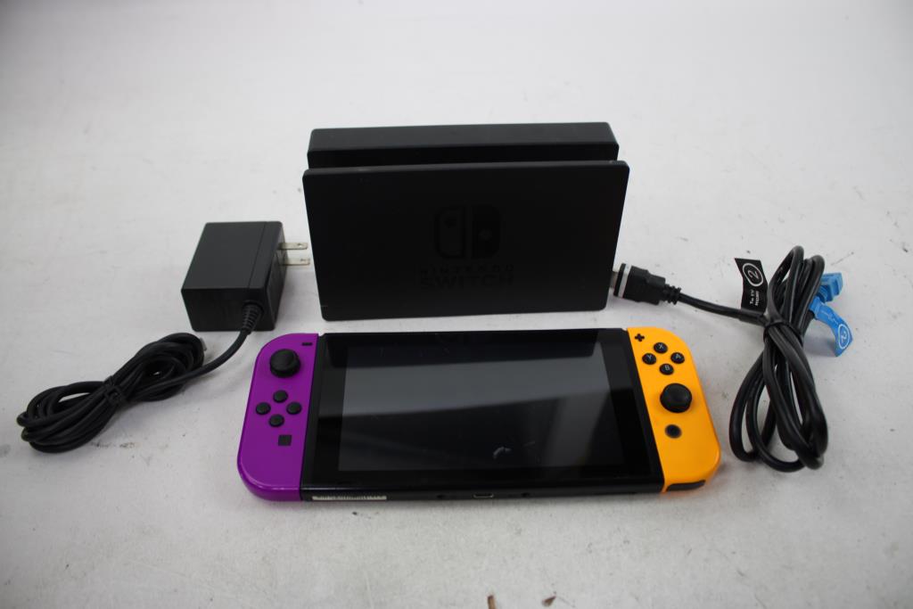 Nintendo Switch, Neon Purple & Orange Joy-Cons With Docking Station