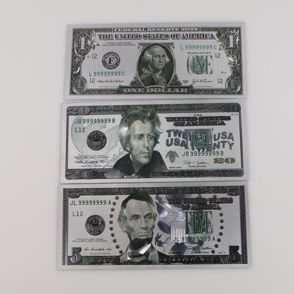 Novelty Foil Collectible US Souvenirs, 3 Pieces