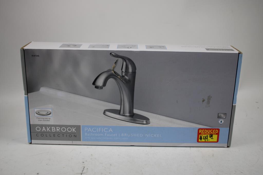 Oakbrook Pacifica Brushed Nickel Bathroom Faucet